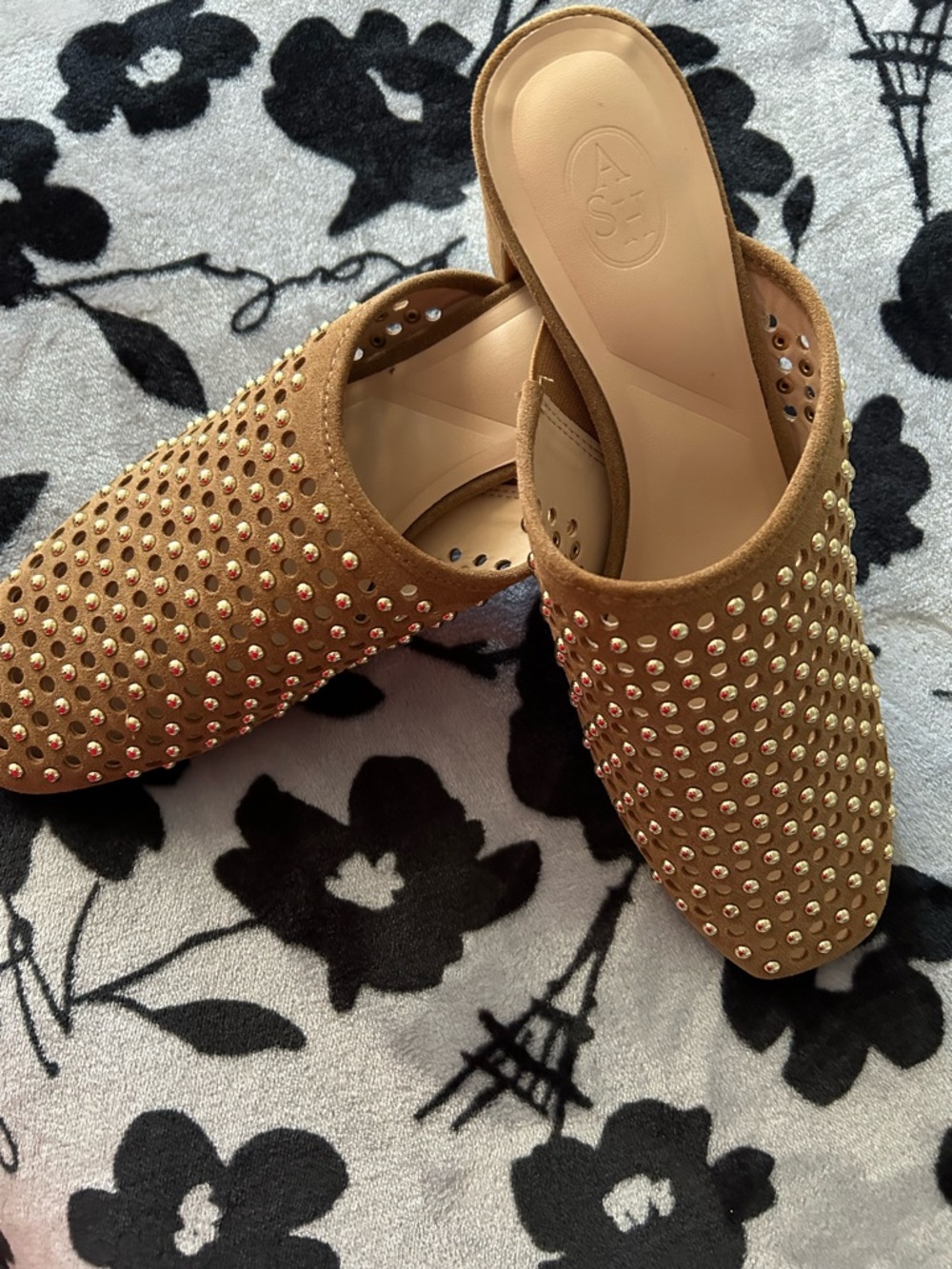 ASH Studded Tan Slip-On Mule - Women's Casual Luxe